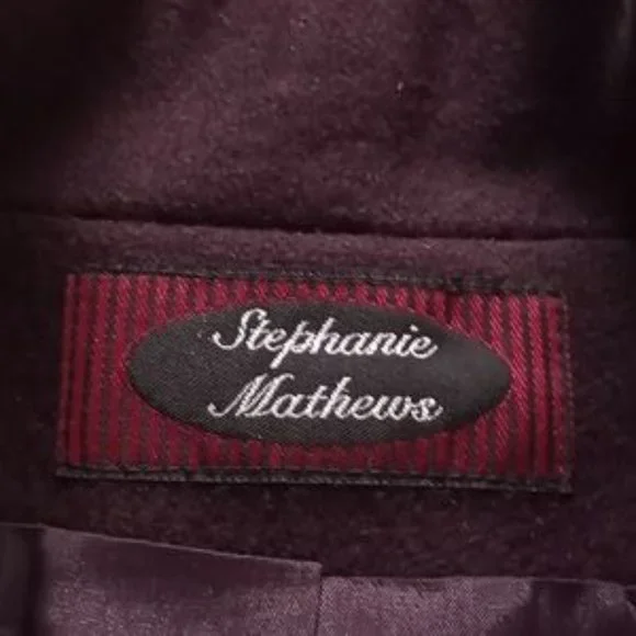 Stephanie Matthews Vintage Women's Double Breasted Coat - Sz (8) - Dark Burgundy - Picture 9 of 12